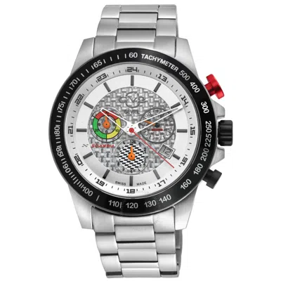 Gv2 By Gevril Scuderia White Dial Men's Watch 9920b In White/silver Tone/black