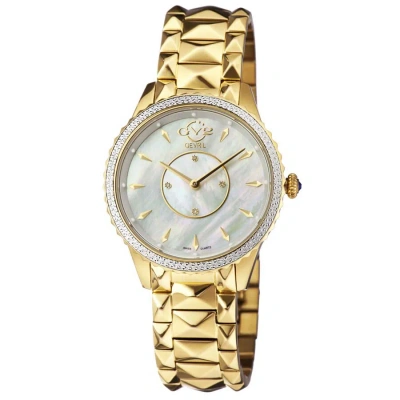 Gv2 By Gevril Siena Diamond Mother Of Pearl Dial Ladies Watch 11702-525 In Gold