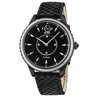 Gv2 By Gevril Siena Quartz Diamond Black Dial Ladies Watch 11703-425.e