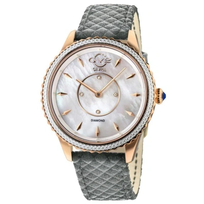 Gv2 By Gevril Siena Quartz Diamond Mother Of Pearl Dial Ladies Watch 11701-929.e In Gold Tone / Grey / Mop / Mother Of Pearl / Rose / Rose Gold Tone