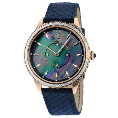 Gv2 By Gevril Siena Quartz Diamond Mother Of Pearl Dial Ladies Watch 11705-425.e In Blue