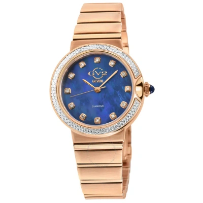 Gv2 By Gevril Sorrento Diamond Mother Of Pearl Dial Ladies Watch 12446b In Gold