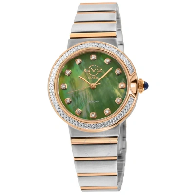 Gv2 By Gevril Sorrento Diamond Mother Of Pearl Dial Ladies Watch 12448b In Two Tone  / Gold Tone / Mop / Mother Of Pearl / Rose / Rose Gold Tone