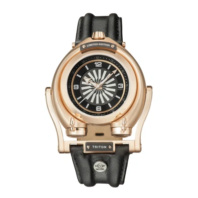 Gv2 By Gevril Triton Automatic Black Dial Men's Watch 3402 In Black / Gold / Gold Tone / Rose / Rose Gold / Rose Gold Tone