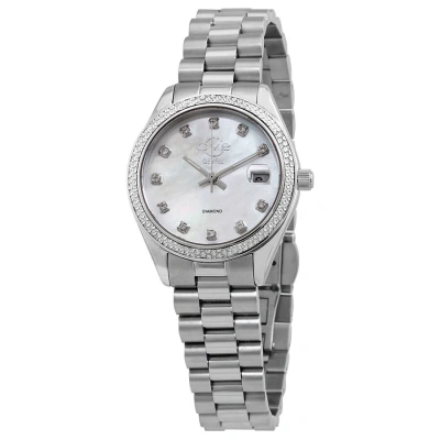 Gv2 By Gevril Turin Diamond Mother Of Pearl Dial Ladies Watch 12425b In Mop / Mother Of Pearl