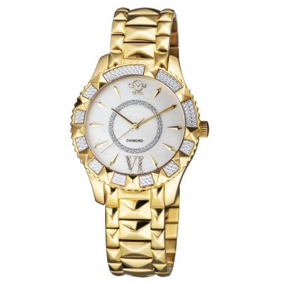 Gv2 By Gevril Venice Diamond Quartz White Dial Ladies Watch 11712-525 In Gold