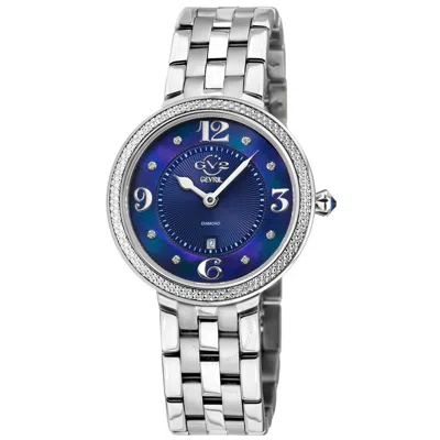 Gv2 By Gevril Verona Diamond Mother Of Pearl Dial Ladies Watch 12900b In Mother Of Pearl/silver Tone