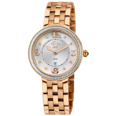 Gv2 By Gevril Verona Diamond Mother Of Pearl Dial Ladies Watch 12902b In Gold Tone / Mop / Mother Of Pearl / Rose / Rose Gold Tone