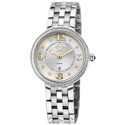 Gv2 By Gevril Verona Diamond Mother Of Pearl Dial Ladies Watch 12905b In Gold Tone / Mop / Mother Of Pearl