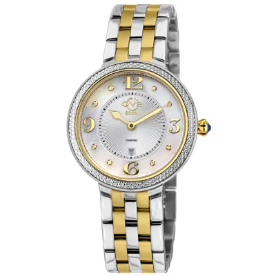 Gv2 By Gevril Verona Quartz Diamond Ladies Watch 12903b In Two Tone  / Gold Tone / Mop / Mother Of Pearl / Rose / Rose Gold Tone