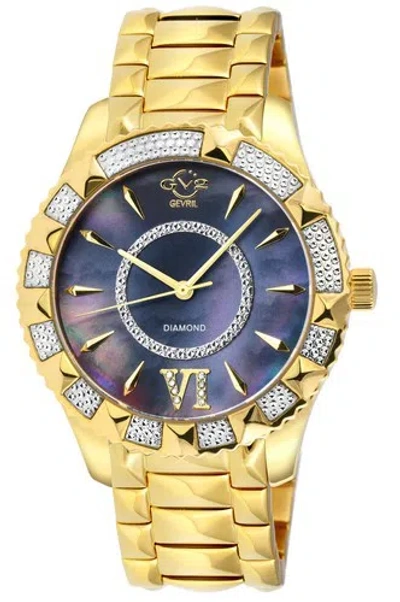 Pre-owned Gv2 By Gevril Women 11715-424 Venice Mop Dial Diamond Swiss Quartz Ipyg Watch