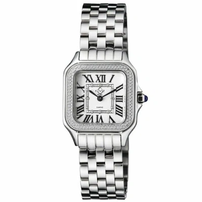 Pre-owned Gv2 By Gevril Women's 12110b Milan Swiss Quartz Steel Diamond Watch