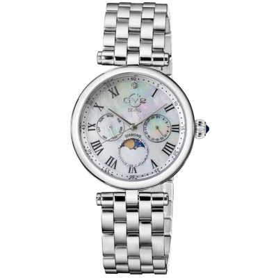 Pre-owned Gv2 By Gevril Women's 12518 Florence Mop Dial Ss Bracelet Swiss Quartz Watch