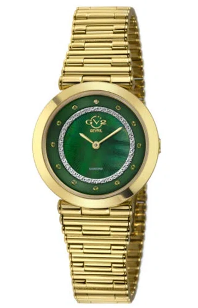 Pre-owned Gv2 By Gevril Women's 14413b Burano Diamond Gold Ip Stainless Steel Swiss Watch