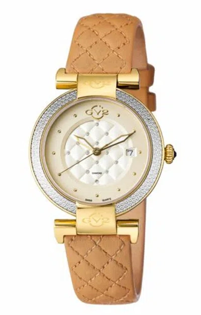 Pre-owned Gv2 By Gevril Women's 1501-l8 Berletta Diamond Swiss Quartz Leather Watch