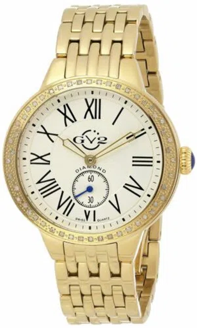Pre-owned Gv2 By Gevril Women's 9101 Astor Diamonds Limited Edition Gold Ip Steel Watch