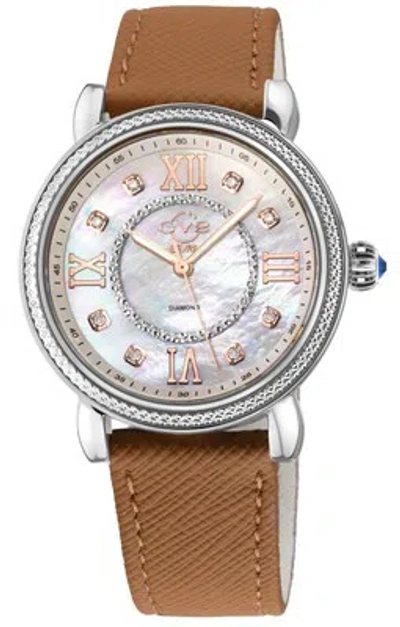 Pre-owned Gv2 By Gevril Women's 9860-v2 Marsala Vegan Mop Dial Swiss Quartz Diamond Watch