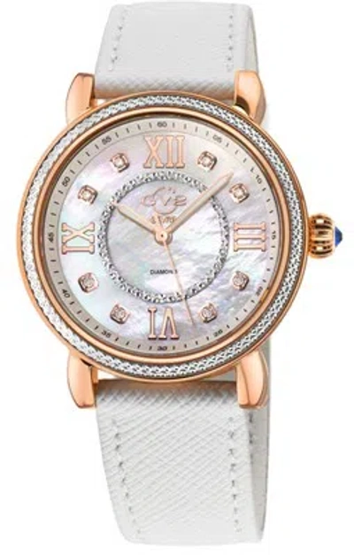 Pre-owned Gv2 By Gevril Women's 9863-v1 Marsala Vegan Mop Dial Swiss Quartz Diamond Watch