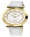 Gv2 By Gevril Women's Lombardy White Leather Watch 36mm In White