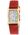 Gv2 By Gevril Women's Luino Swiss Quartz Red Leather Watch 29mm In Red