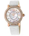 Gv2 By Gevril Women's Marsala Swiss Quartz White Leather Watch 37mm In Rose