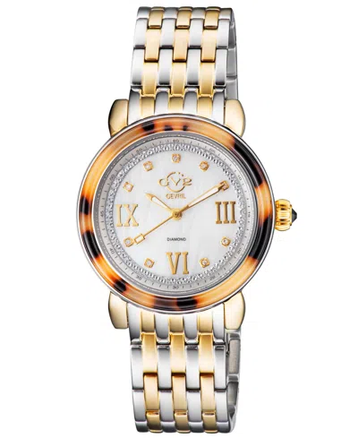 Gv2 By Gevril Women's Marsala Tortoise Two-tone Stainless Steel Watch 36mm In Silver
