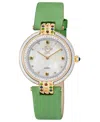 Gv2 By Gevril Women's Matera Swiss Quartz Green Italian Suede Watch 35mm In Green