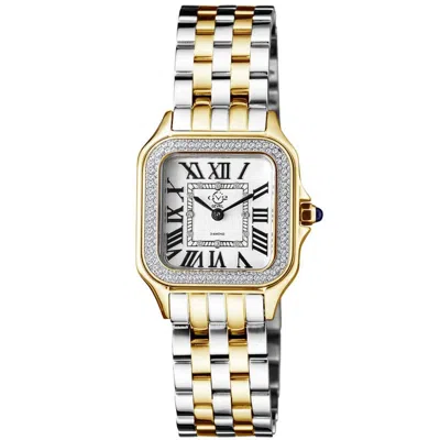 Pre-owned Gv2 By Gevril Women's Milan 12113b Swiss Quartz Ipyg 2-tone Steel Diamond Watch