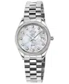 Gv2 By Gevril Women's Naples Swiss Quartz Diamond Silver-tone Stainless Steel Bracelet Watch 32mm In Silver