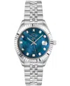 Gv2 By Gevril Women's Naples Swiss Quartz Diamond Silver-tone Stainless Steel Bracelet Watch 34mm In Silver