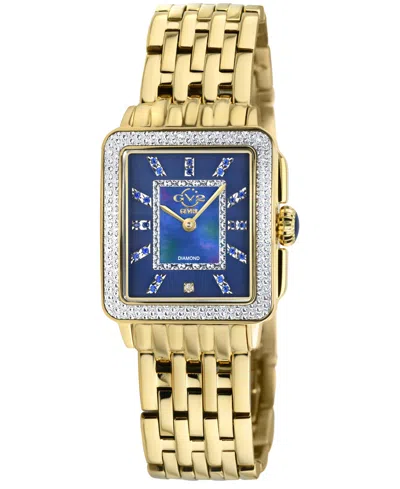 Gv2 By Gevril Women's Padova Gemstone Swiss Quartz Diamond Accent Ion Plating Gold-tone Stainless Steel Bracelet W