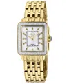 Gv2 By Gevril Women's Padova Gemstone Swiss Quartz Diamond Accent Ion Plating Gold-tone Stainless Steel Bracelet W In Gold