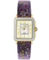Gv2 By Gevril Women's Padova Swiss Quartz Floral Purple Leather Watch 30mm In Purple