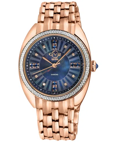 Gv2 By Gevril Women's Palermo Swiss Quartz Rose Stainless Steel Watch 35mm
