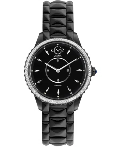 Gv2 By Gevril Women's Swiss Quartz Siena Black Stainless Steel Watch 38mm