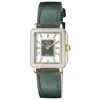 Gv2 By Gevril Women's Padova Gemstone Swiss Quartz Diamond Accent Green Hand Made Italian Leather Strap Watch 27mm In Green