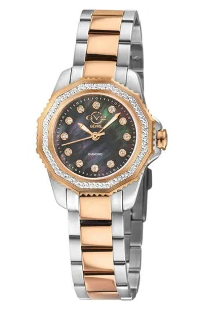 Gv2 Cortina Mother-of-pearl Diamond Two-tone Bracelet Watch, 30mm In Two Tone Iprgss
