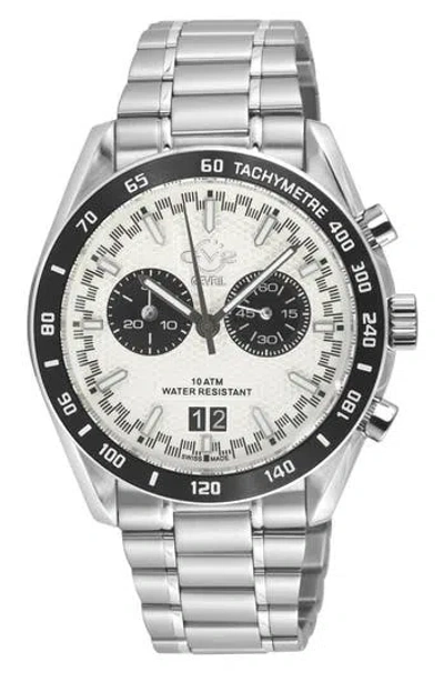 Gv2 Freccia Stainless Steel Swiss Quartz Bracelet Watch, 42mm In Stainless Steel/white