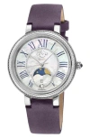 Gv2 Genoa Diamond Embellished Leather Strap Watch, 37mm In Purple