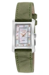 Gv2 Luino Diamond Embellished Leather Strap Watch, 23mm X 29mm In Green