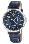 Gv2 Maestro Croc Embossed Leather Strap Watch, 42mm In Blue