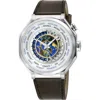 Gv2 Marchese Worldtimer Leather Strap Watch, 44mm In Brown