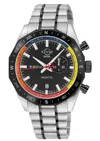 Gv2 Men's Regatta 316l Ss Case, Ceramic Ipb Top Ring, Black Dial, Gray Counter, Ipbk 316l Stainless Stee