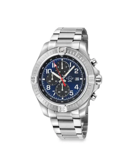 Gv2 Men's T38 Stainless Steel Chronograph Bracelet Watch/45mm In Silver