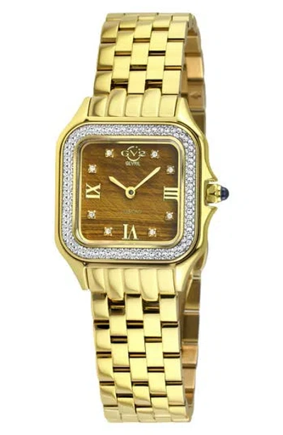 Gv2 Milan Diamond Dial Bracelet Watch, 27.5mm In Brown