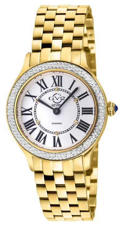 Gv2 Milan Women's 316l Round Ipyg Stainless Steel, Silver Dial, 316l Stainless Steel Ipyg Watch In Gold