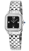 Gv2 Milan Women's 316l Stainless Steel Black Onyx Dial, Stainless Steel Bracelet Watch In Metallic