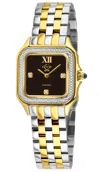 Gv2 Milan Women's Two Toned Ipyg 316l Stainless Steel, Black Onyx Dial, Two Toned Ipyg Stainless Steel B In Gold