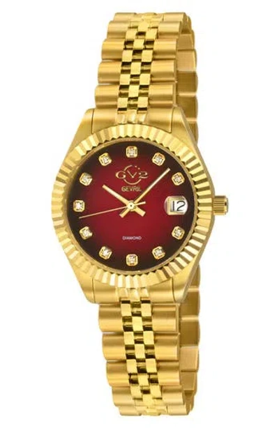 Gv2 Naples Mother-of-pearl Swiss Diamond Watch, 34mm In Gold