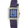 Gv2 Padova Gemstone & Diamond Leather Strap Watch, 27 Mm X 30 Mm In Blue